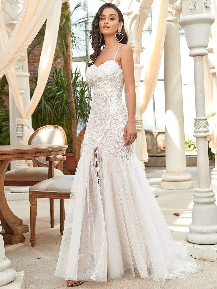 Sweetheart Neckline Mermaid Lace Bridal Dress Online Fashion