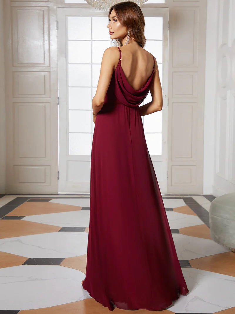 Cowl back formal outlet dress