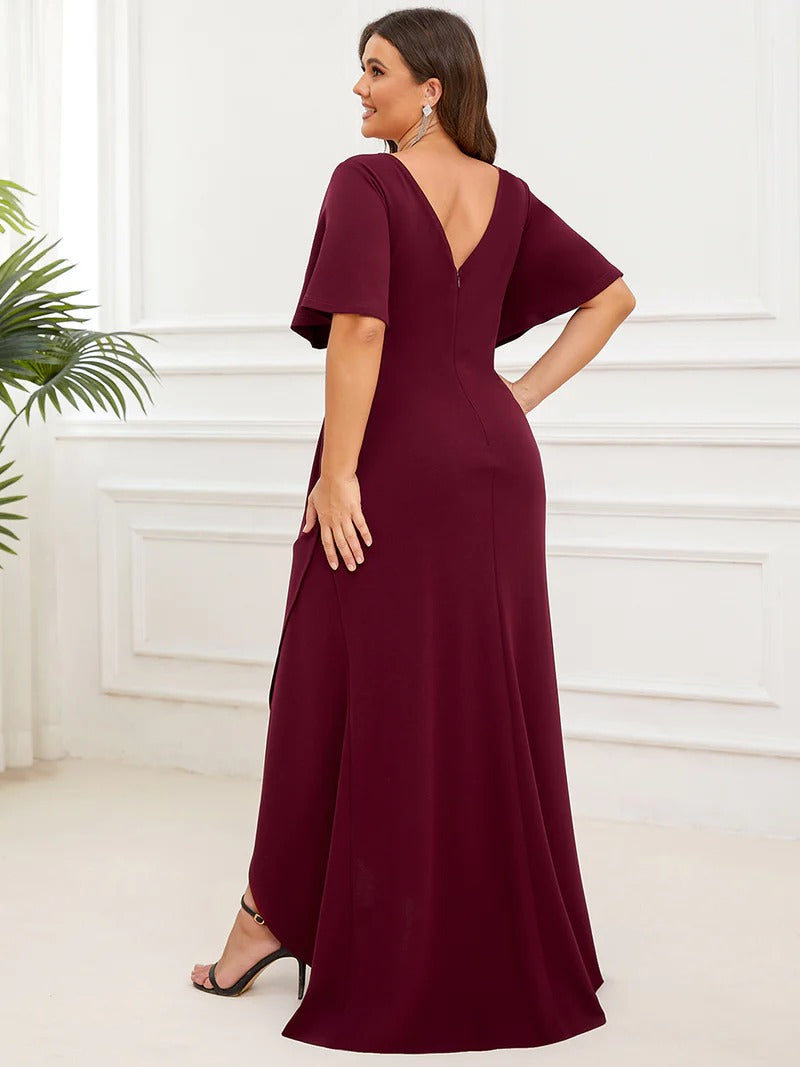 Plus Size High Low V Neck Evening Dresses Online Fashion Shopping