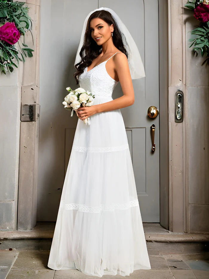 Spaghetti Straps Embroidery Wedding Dresses - CALABRO®