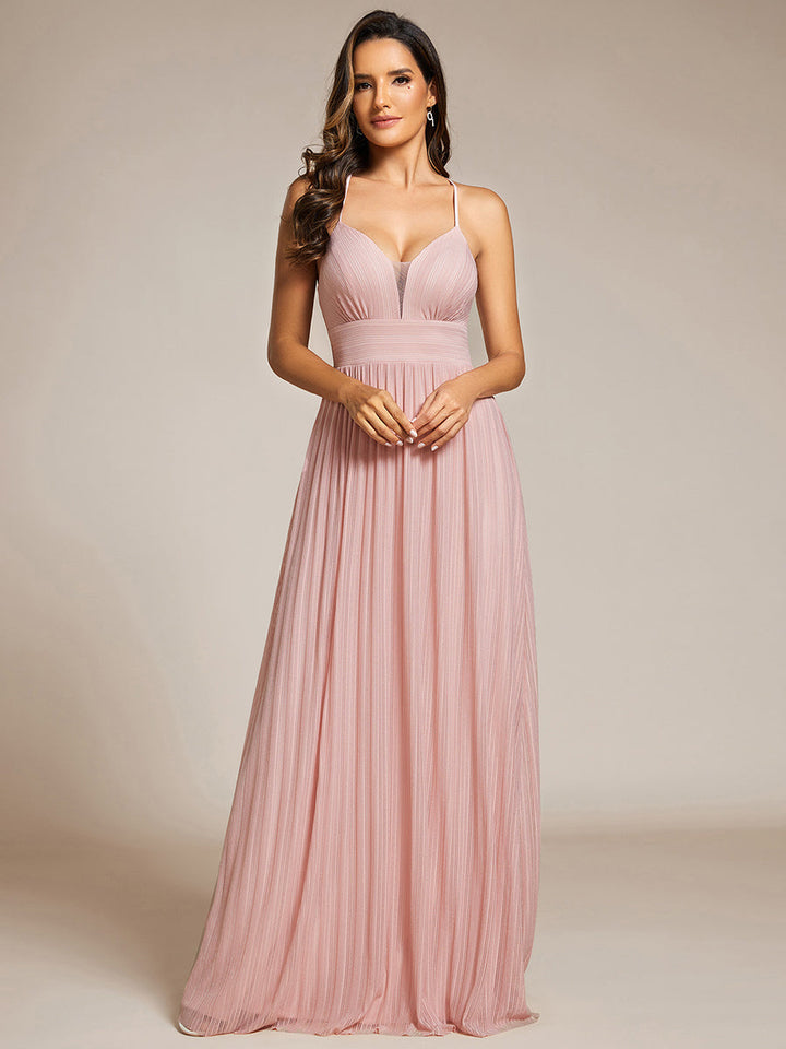 Sparkle Sleeveless Backless Cross Strap Formal Evening Dress - CALABRO®