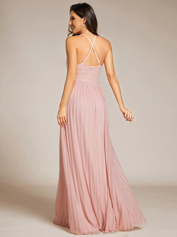 Sparkle Sleeveless Backless Cross Strap Formal Evening Dress