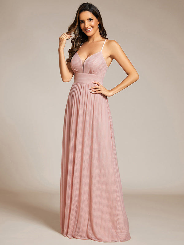 Sparkle Sleeveless Backless Cross Strap Formal Evening Dress