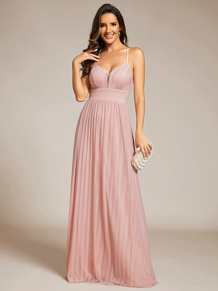 Sparkle Sleeveless Backless Cross Strap Formal Evening Dress