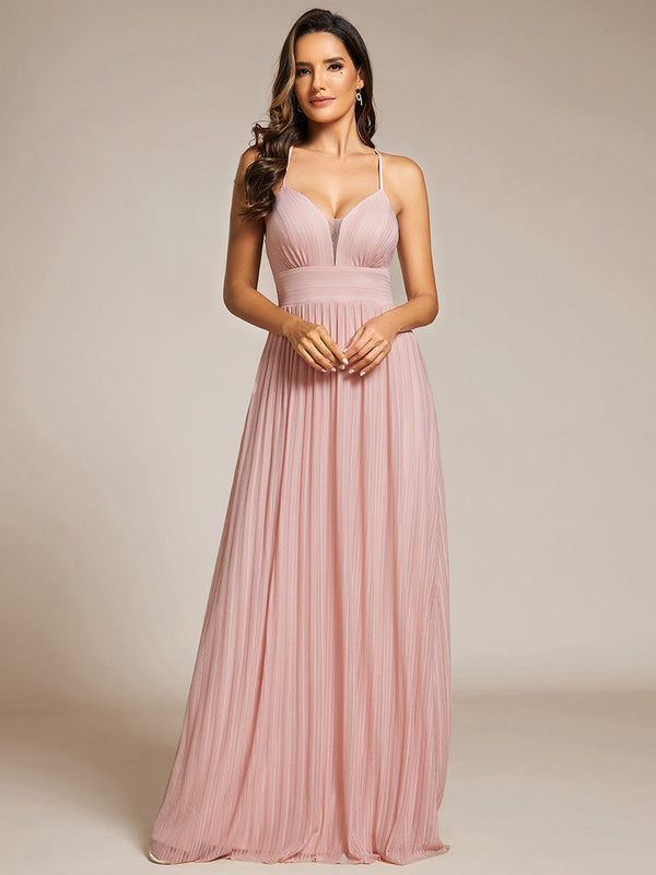 Sparkle Sleeveless Backless Cross Strap Formal Evening Dress