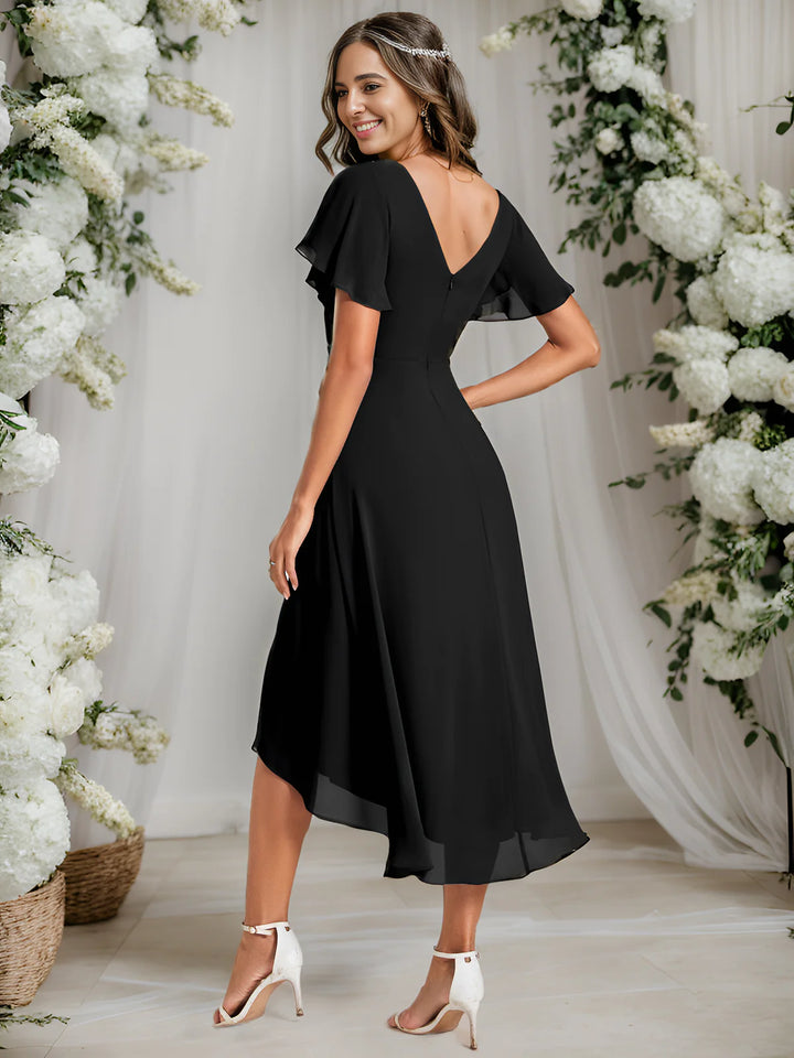 Pleated Ruffles Chiffon Bridesmaid Dress - CALABRO®