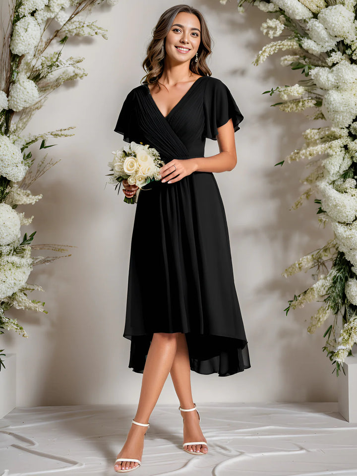 Pleated Ruffles Chiffon Bridesmaid Dress - CALABRO®