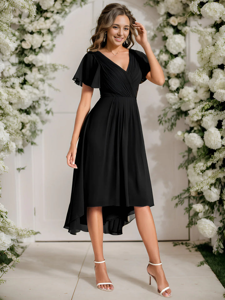 Pleated Ruffles Chiffon Bridesmaid Dress - CALABRO®