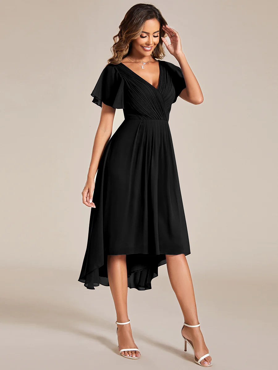 Pleated Ruffles Chiffon Bridesmaid Dress - CALABRO®