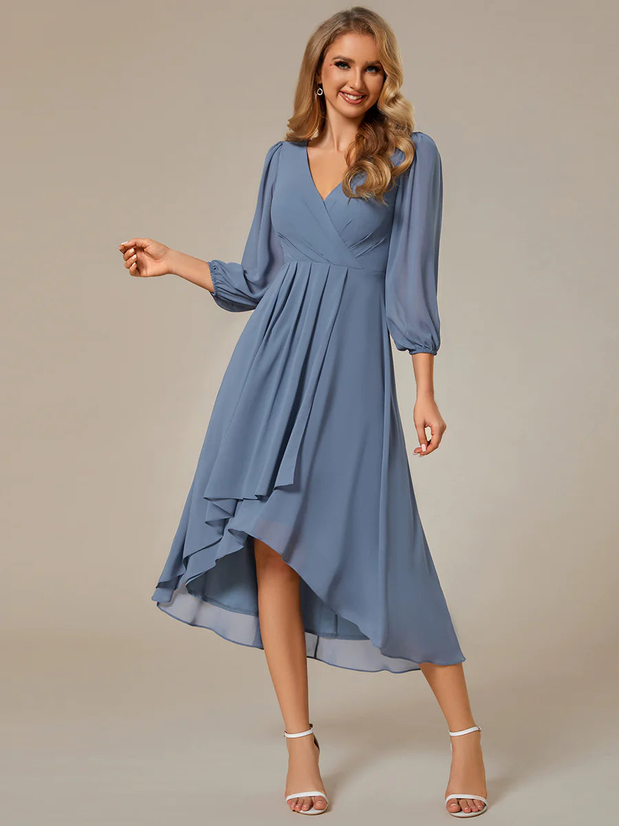 Cocktail dress long sleeve knee length on sale