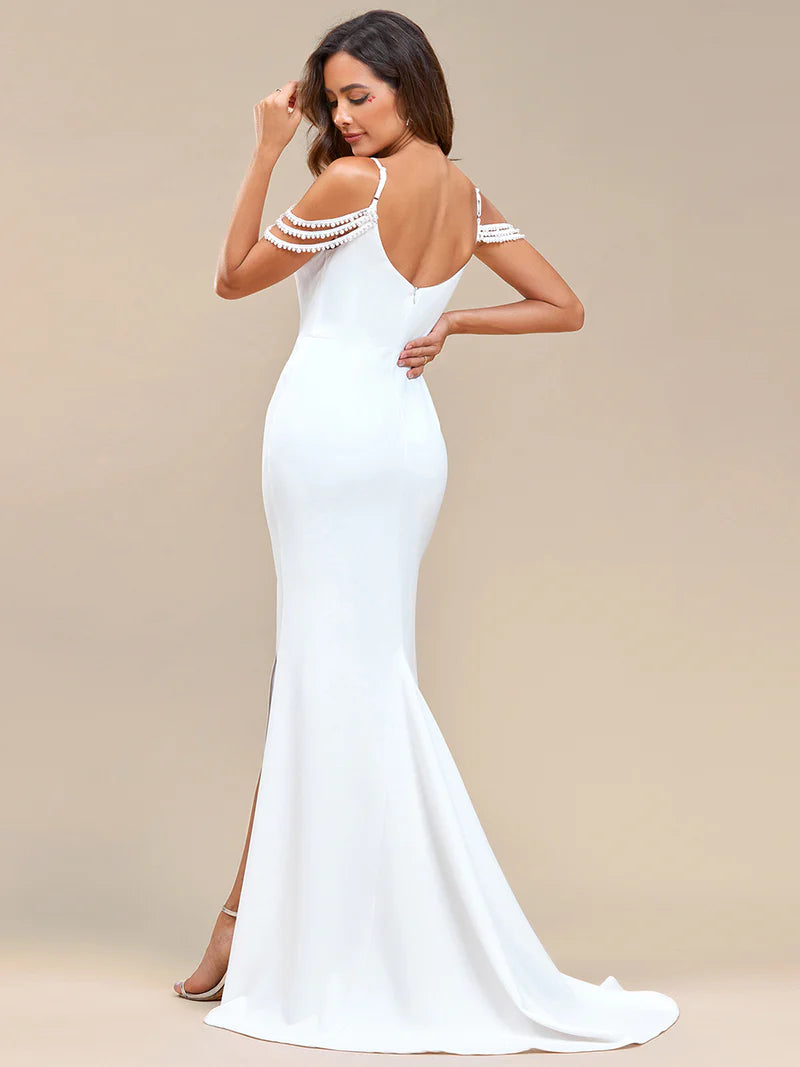 Fine Halter Side Split Fishtail Wedding Dresses - CALABRO®