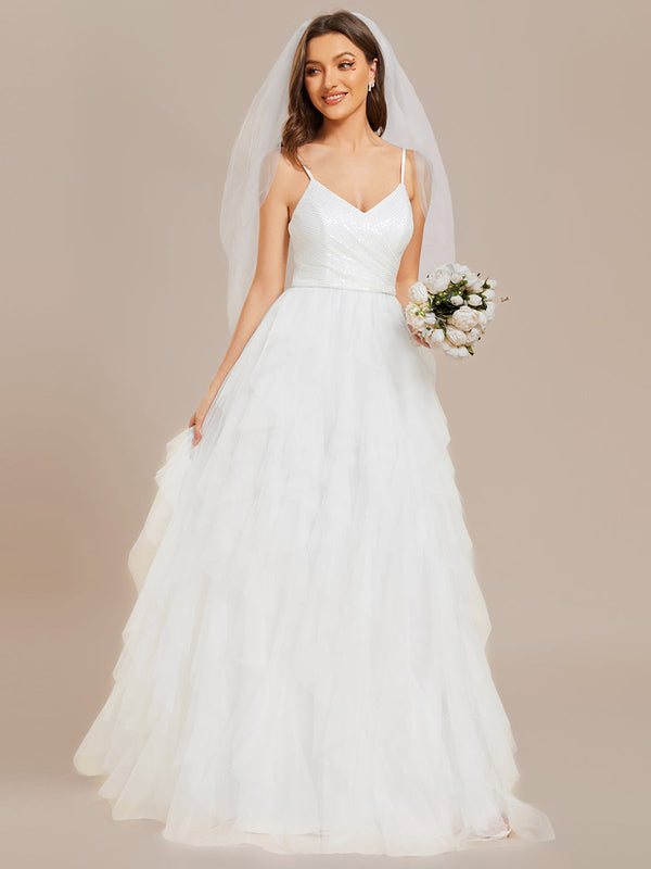 Elegant Pure Sequins Lace Sweetheart Neck Wedding Dresses