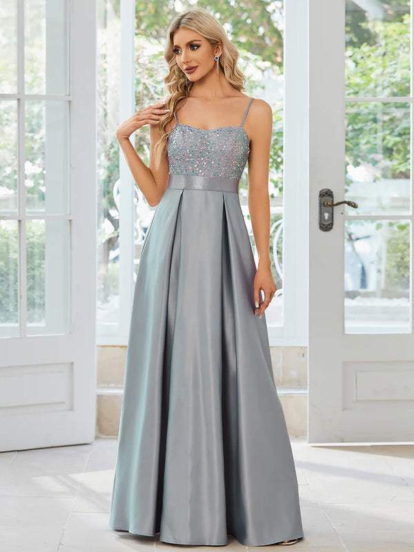 Sleeveless Sweetheart Sequin Stain Prom Dresses Online