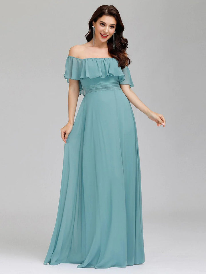 Off Shoulder High Split Bridesmaid Dress - CALABRO®