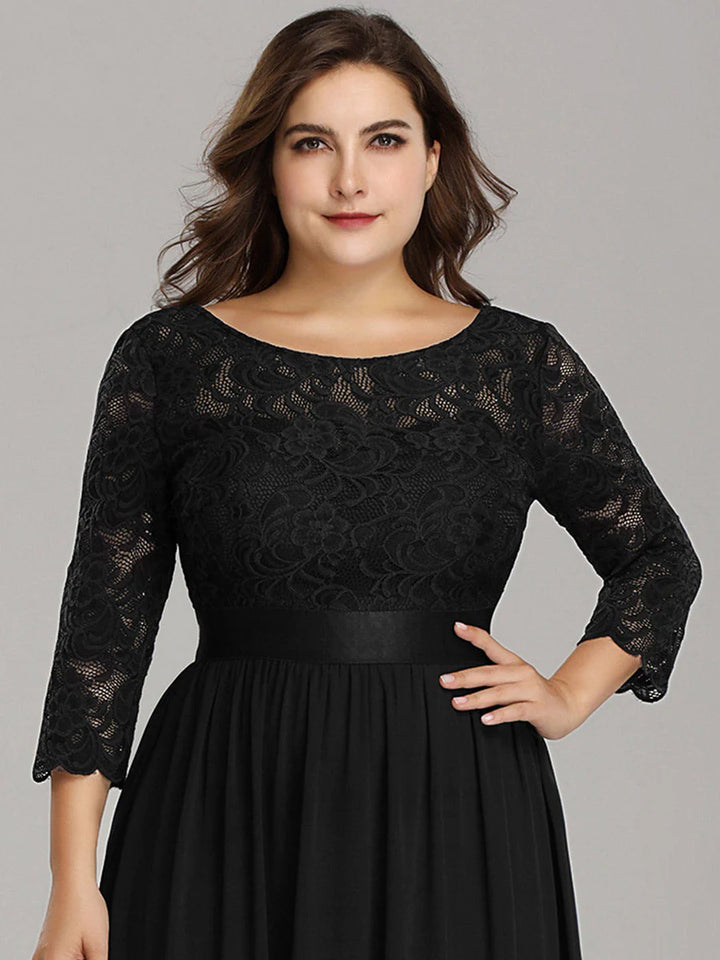 Plus Size Lace Bridesmaid Dresses with Long Lace Sleeve