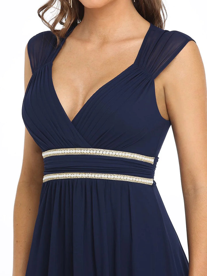 V-Neck Flowy Sleeveless Bridesmaid Dress - CALABRO®