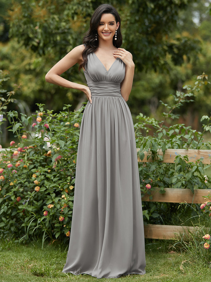 Elegant Double V-Neck Maxi Long Evening Dresses - CALABRO®