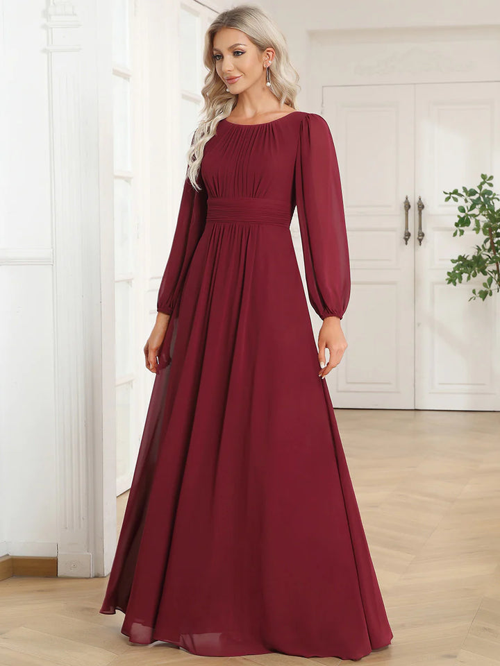 High Neck Long Sleeve Bridesmaid Dress - CALABRO®