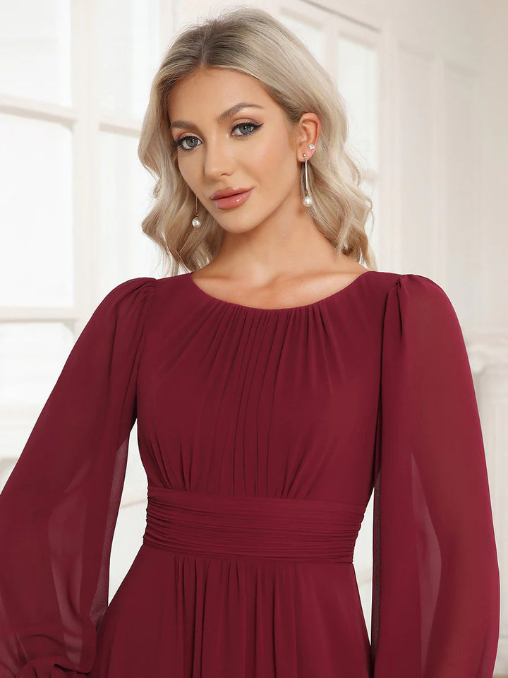 High Neck Long Sleeve Bridesmaid Dress - CALABRO®