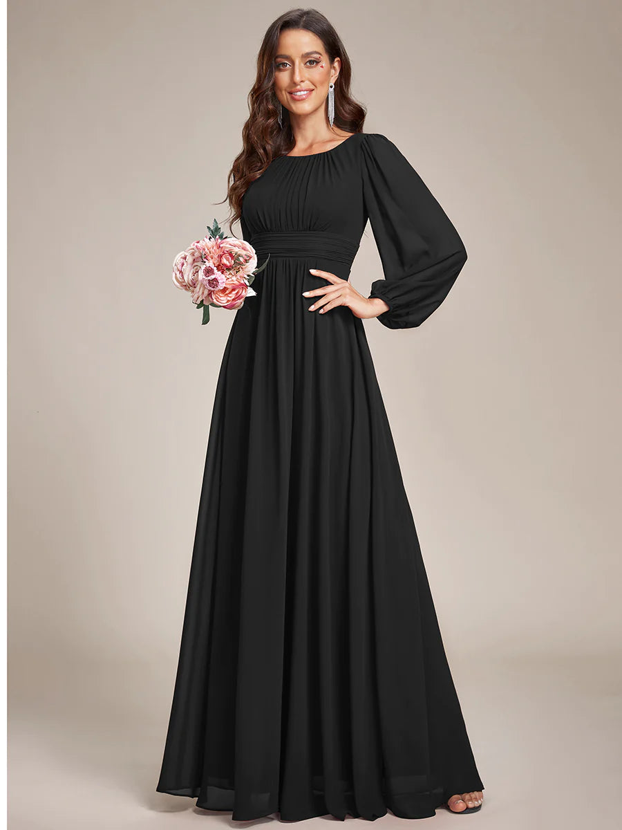 High Neck Long Sleeve Bridesmaid Dress - CALABRO®