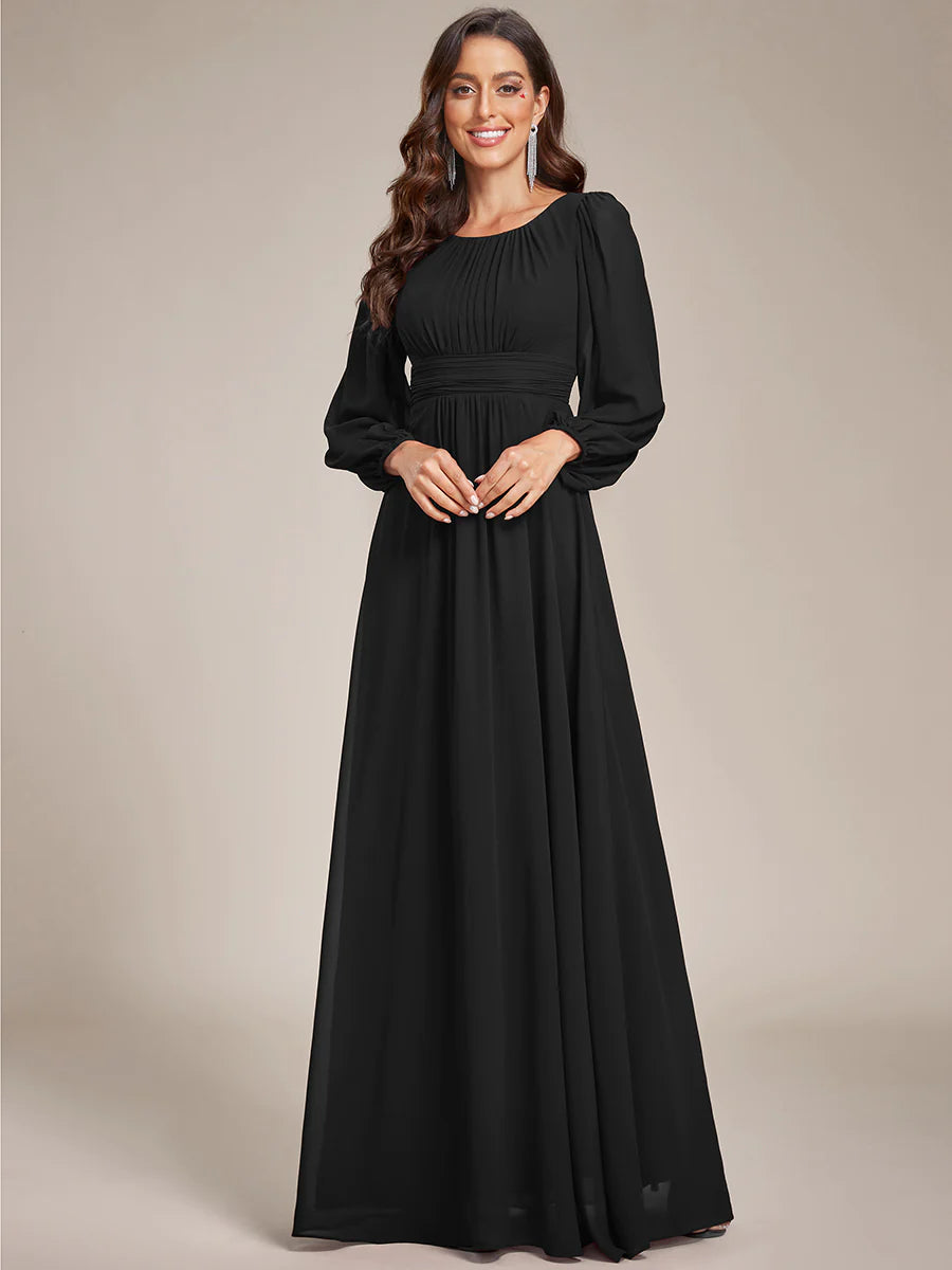 High Neck Long Sleeve Bridesmaid Dress - CALABRO®