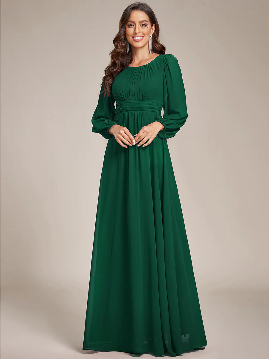 High Neck Long Sleeve Bridesmaid Dress - CALABRO®