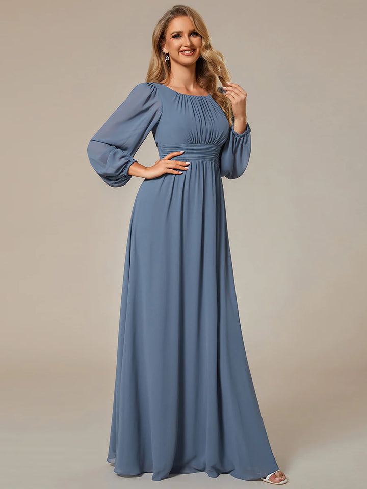 High Neck Long Sleeve Bridesmaid Dress - CALABRO®