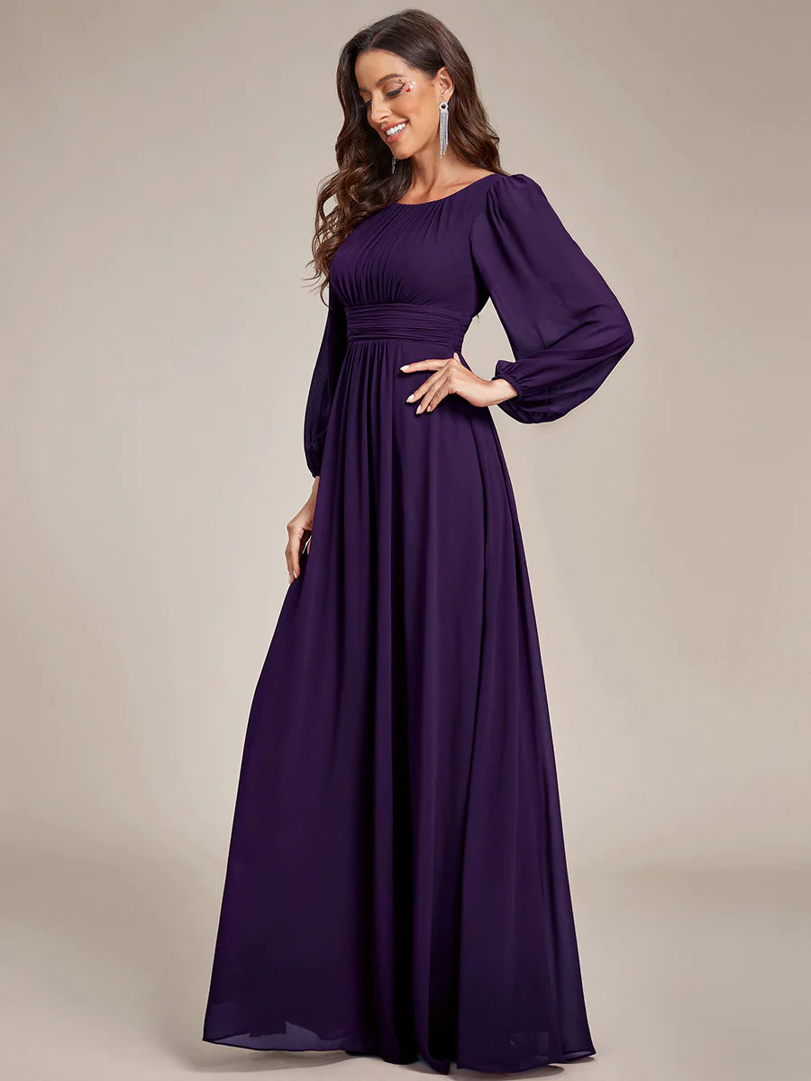 High Neck Long Sleeve Bridesmaid Dress - CALABRO®