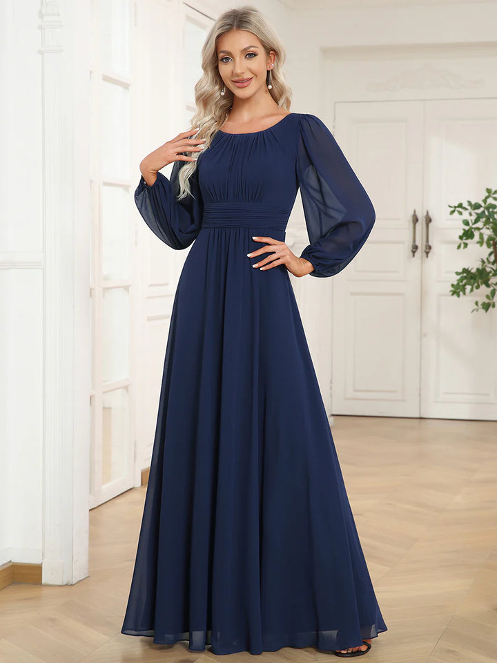 High Neck Long Sleeve Bridesmaid Dress - CALABRO®