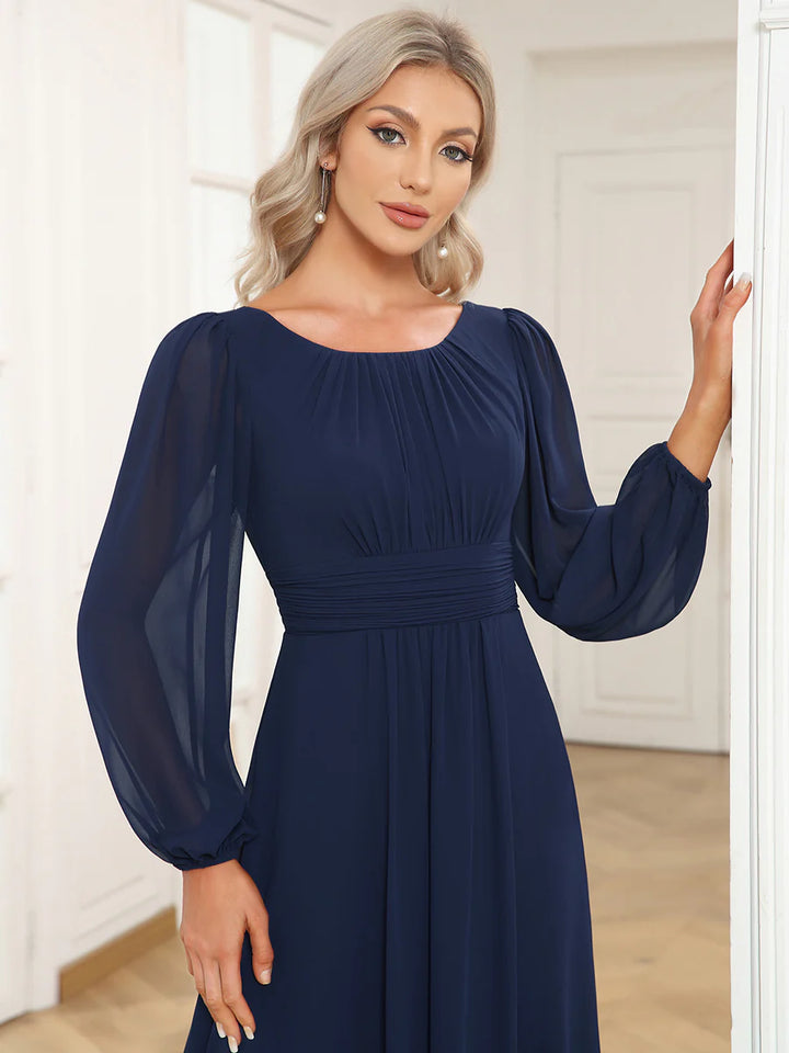 High Neck Long Sleeve Bridesmaid Dress - CALABRO®