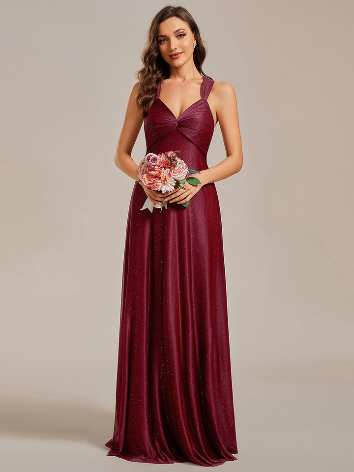 Sparkly Pleated Twist Evening Dresses - CALABRO®