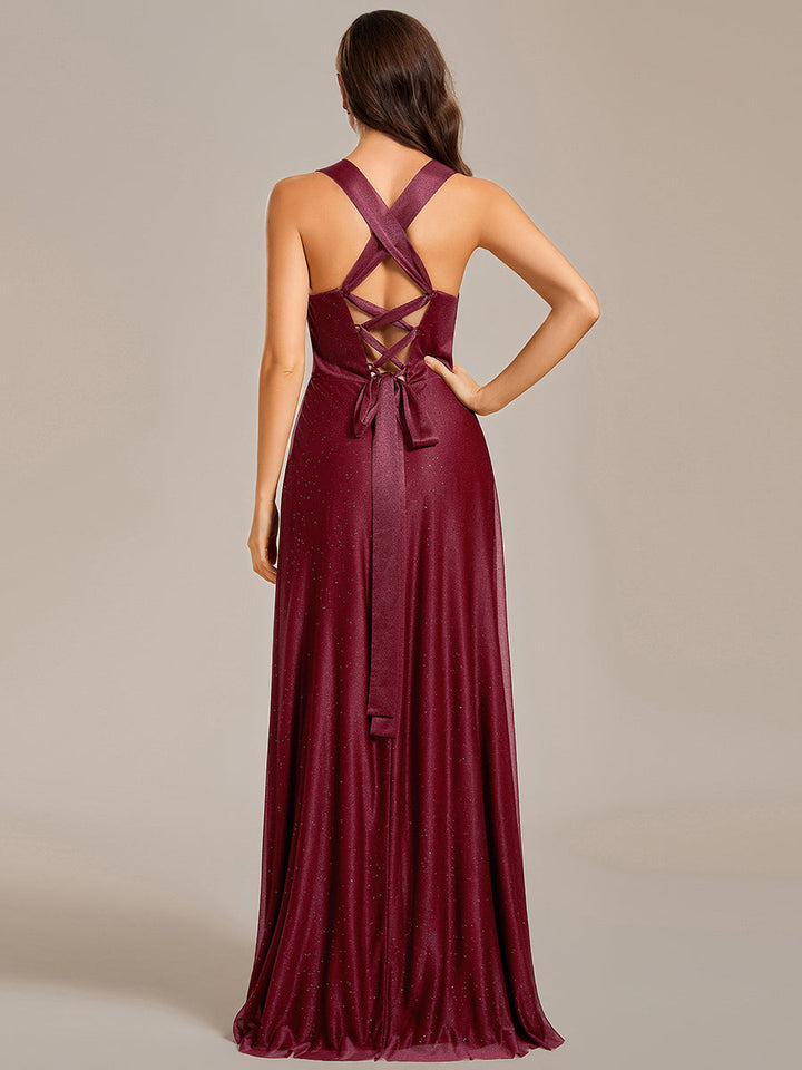 Sparkly Pleated Twist Evening Dresses - CALABRO®