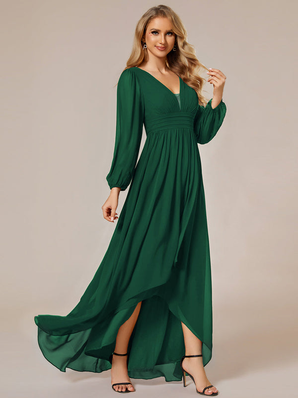 Maxi Long Chiffon Evening Dresses With Long Sleeves Online