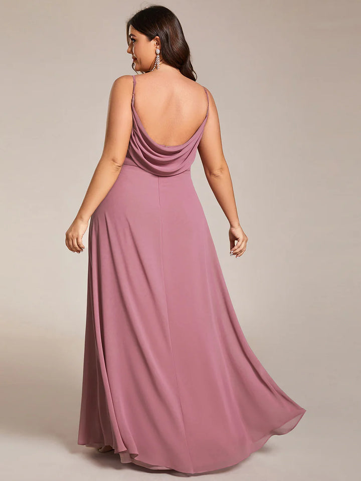 Plus Size A-Line Sleeveless Evening Dress