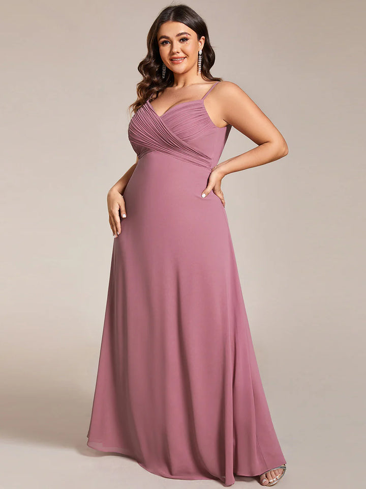Plus Size A-Line Sleeveless Evening Dress