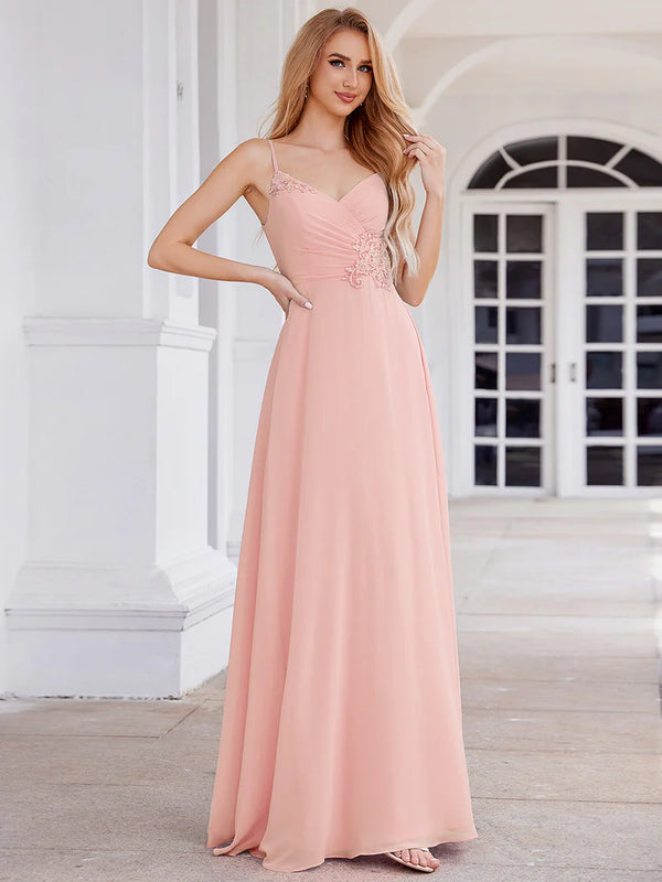 Elegant Bridesmaid Dresses Sleeveless A Line Cross Back Chiffon Dresse Online Fashion Shopping