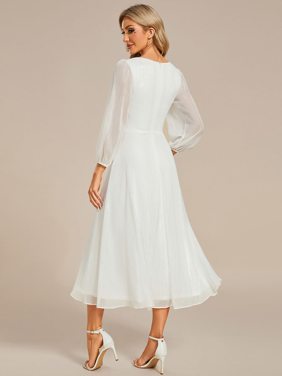 Shiny Chiffon Wholesale Wedding Guest Dresses with Long Sleeve - CALABRO®