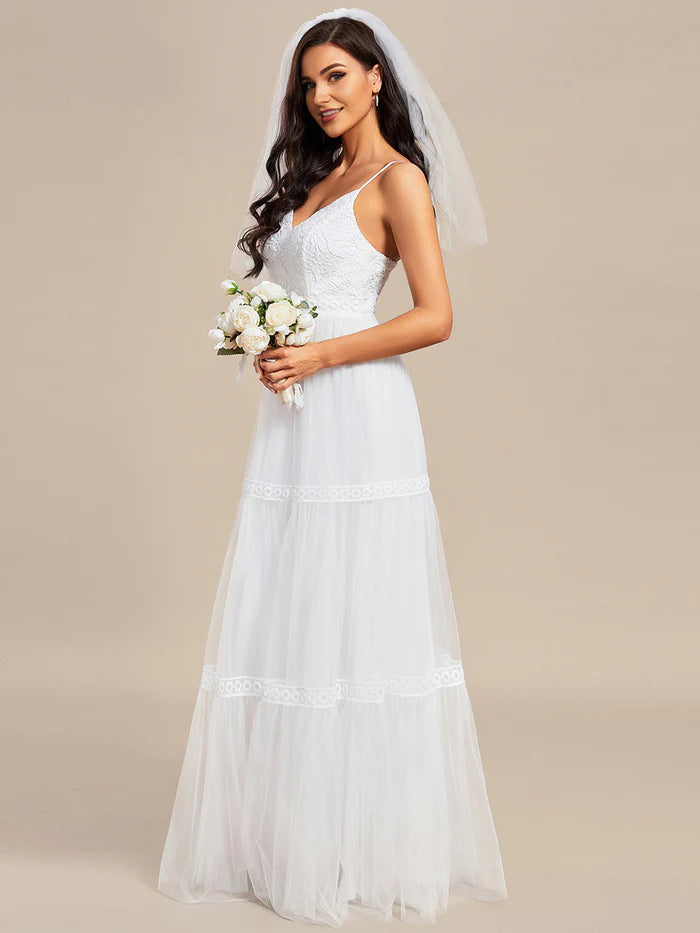 Spaghetti Straps Embroidery Wedding Dresses - CALABRO®