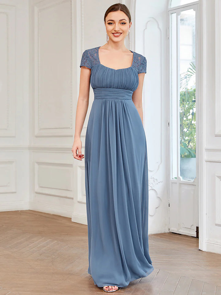 Ruched Top Flowy Evening Dress - CALABRO®