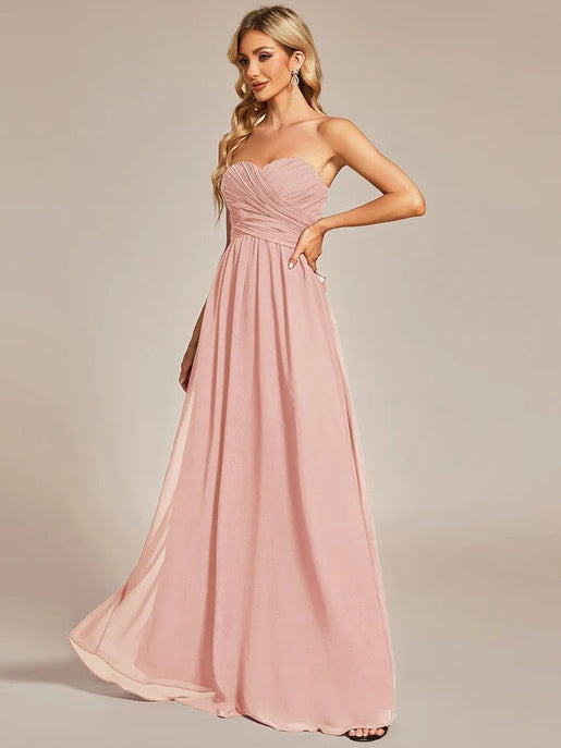 A Line Chiffon Floor Length Evening Dress Online Fashion Shopping