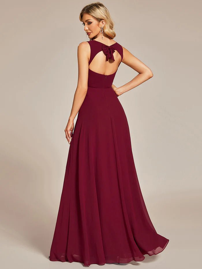 Backless Butterfly Design Chiffon Evening Dress - CALABRO®