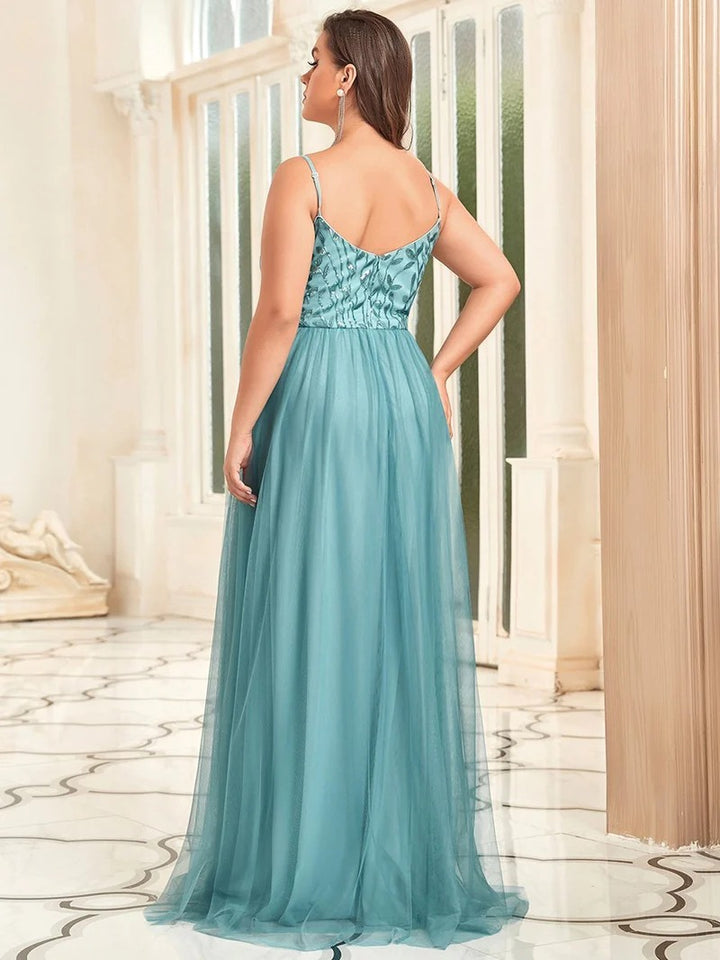 Plus Size Adorable A Line Floor Length Dress - CALABRO®