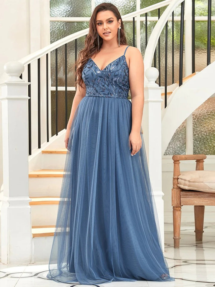 Plus Size Adorable A Line Floor Length Dress - CALABRO®