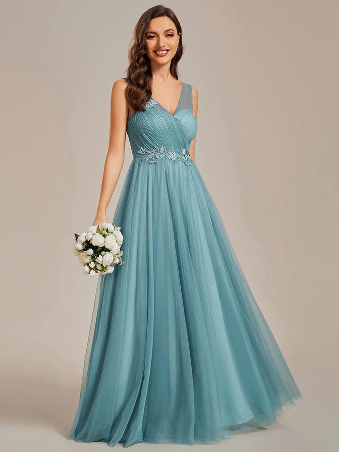 Elegant Appliques Mesh Evening Dresses - CALABRO®