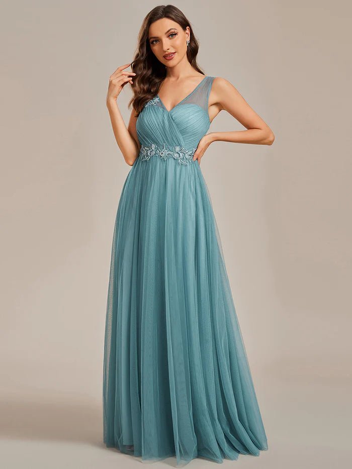 Elegant Appliques Mesh Evening Dresses - CALABRO®