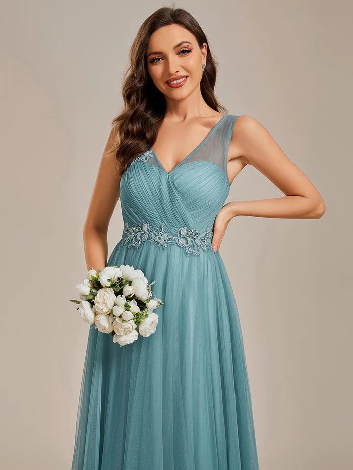 Elegant Appliques Mesh Evening Dresses - CALABRO®