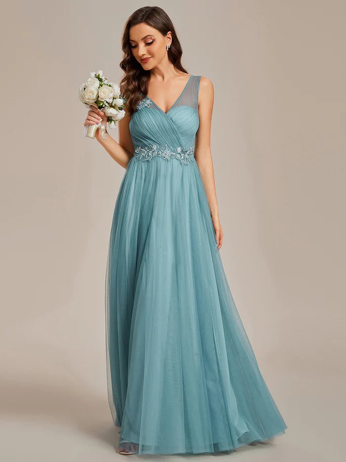 Elegant Appliques Mesh Evening Dresses - CALABRO®