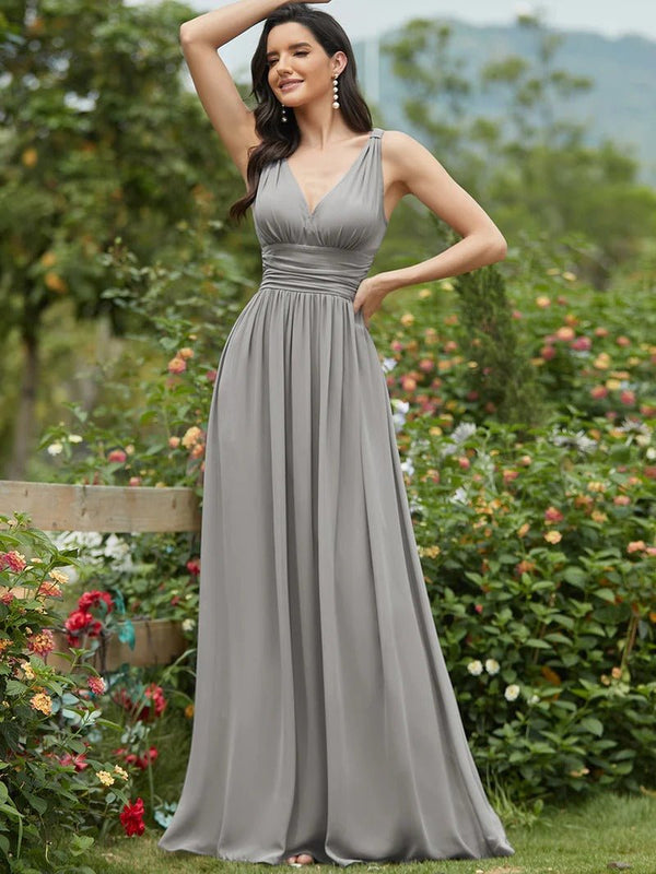 Grey bridesmaid dresses on sale long