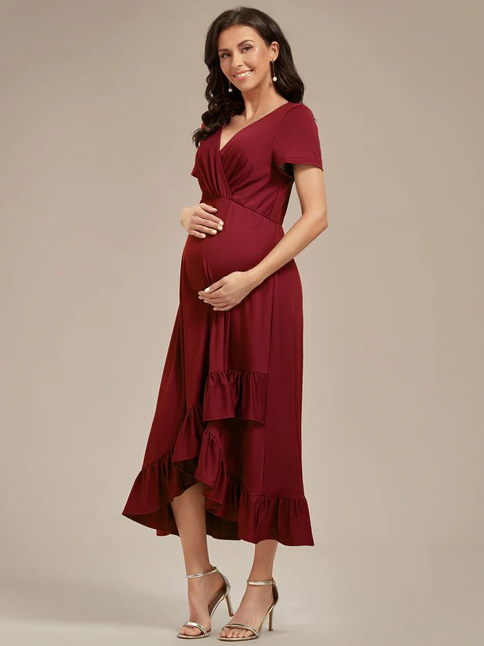 High Low Ruffles Maternity Dresses - CALABRO®