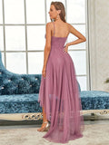 High-Low Tulle Plunging Neckline Formal Dress - CALABRO®